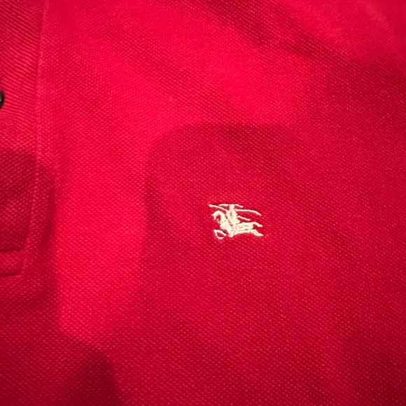 Men’s Burberry polo shirt Red size Large - Picture 2 of 6